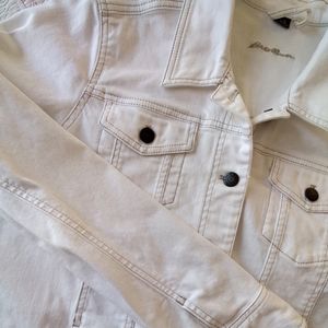 Fantastic, white denim jacket, size XL, Eddie Bauer